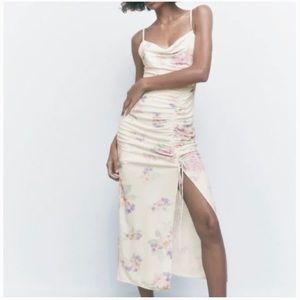 Zara white pastel floral dress